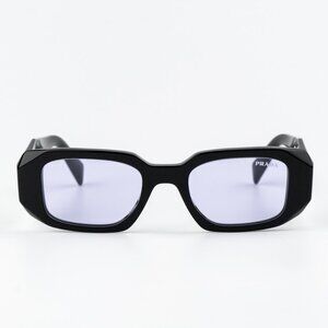 Prada PR17WS 16K40J BRAND NEW Sunglasses Black Violet Rectangle Unisex
